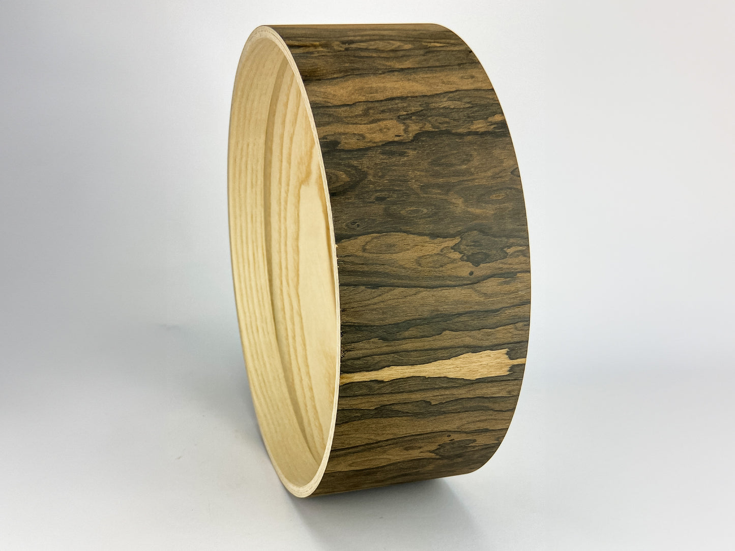 14" x 5" Ziricote auf Esche/Ash 3mm mit Re-Rings Snareshell