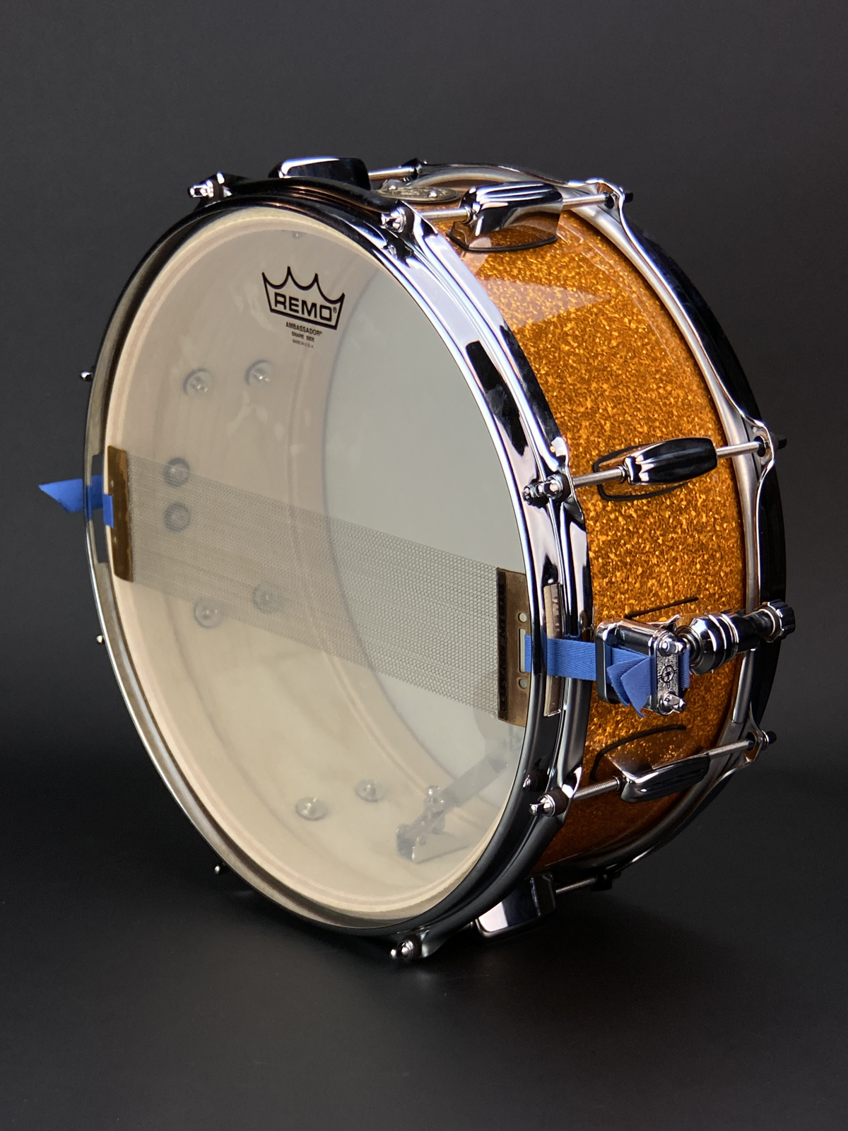 14" x 6" BearCustom Fichte/Spruce Vintage Snare Orange Sparkle – handgefertigt in Deutschland